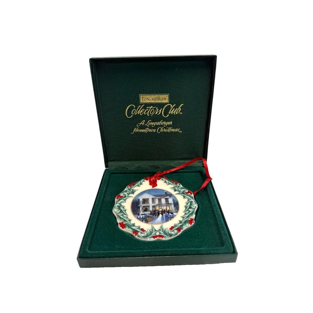 1997 Longaberger Collector's Club Hometown Christmas Ceramic Ornament